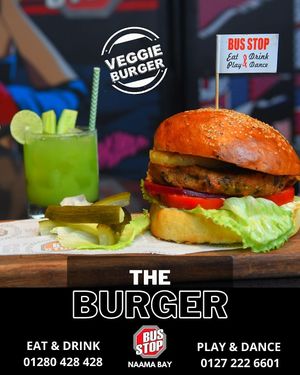 Veggie or Vegan Burger. at Bus Stop Naama Bay in Sharm El Sheikh
