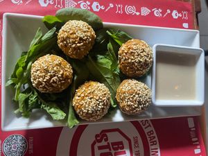 Falafel with Tahina as appetizer or wrap.
Many other varieties available at Bus Stop Naama Bay in Sharm El Sheikh