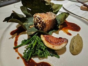 The Hunter - king oyster mushroom, fig, couscous at Curious Table in Taipei