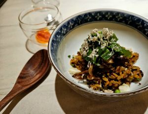 The Gatherer - rice, mushrooms, truffle at Curious Table in Taipei