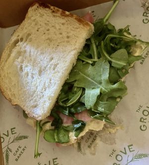 This is the Meter Lemon Chickpea Sandwich   at The Grove Cafe and Bakery in Felton