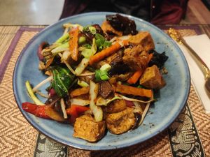 Mushroom Tofu Stirfry #Veganuary at The Diversity Restaurant in Christchurch