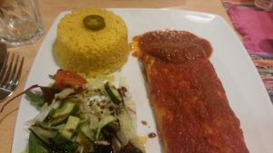 Vegan Enchiladas at Tia's Mexican and Mediterranean Restaurant in Durham