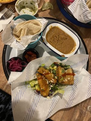 Aubergine taco board   at Tia's Mexican and Mediterranean Restaurant in Durham