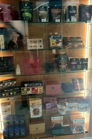 Many different chocolate products. Most, if not all of them, are vegan. at Paccari in Quito