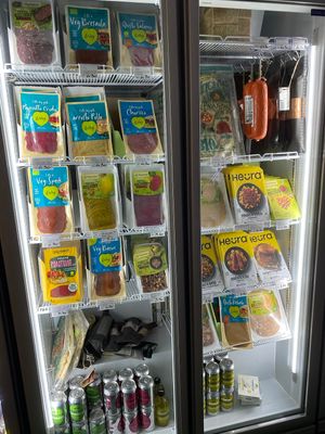 Some of the vegan meat selection at SardegnaVeg  in Cagliari