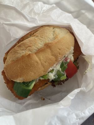 Vegan fish sandwich to go  at Fischkutter Ocean II in Stralsund
