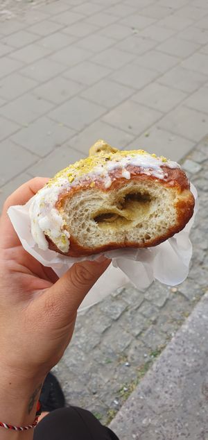 Pistachio donut at Jemy Kremy in Lodz