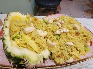 Pineapple fried rice at Asian Vegan Kitchen in Istanbul