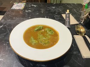 Dumplings in soup   at Asian Vegan Kitchen in Istanbul