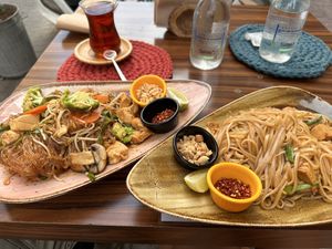 2 Par Thai and a Turkish tea   at Asian Vegan Kitchen in Istanbul