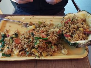 Fried rice pineapple at Asian Vegan Kitchen in Istanbul