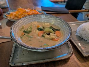 Yellow curry at Asian Vegan Kitchen in Istanbul