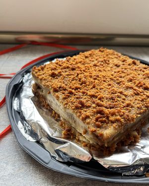 Vegan "Honey" cake (Medovik) at Veg Mama Made in Yerevan