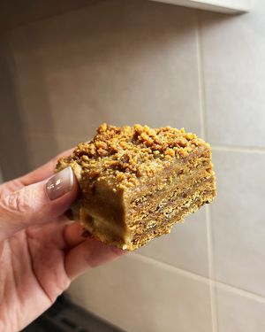 Vegan "Honey" cake (Medovik) at Veg Mama Made in Yerevan