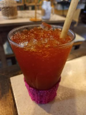 Thai iced tea at Earth Tone in Pai