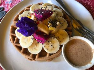 buckwheat pancakes  at Earth Tone in Pai