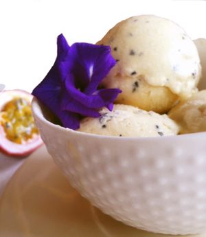 passion fruit vegan ice cream  at Earth Tone in Pai