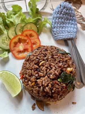 Tom Yum fried rice  at Earth Tone in Pai