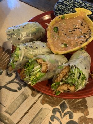 Tempeh spring roll   at Earth Tone in Pai