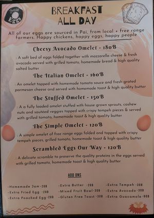 Menu at Earth Tone in Pai