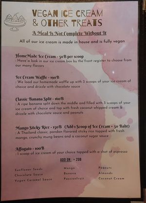 Menu at Earth Tone in Pai