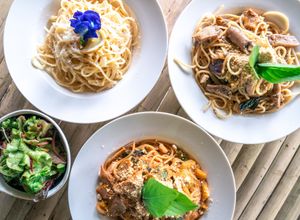 delicious pastas! at Earth Tone in Pai