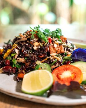 superfood fried rice  at Earth Tone in Pai