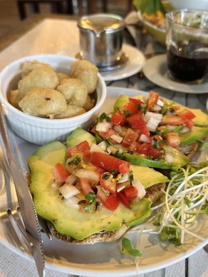 Avocado toast (75 THB), Side of fried tofu (50 THB)  at Earth Tone in Pai