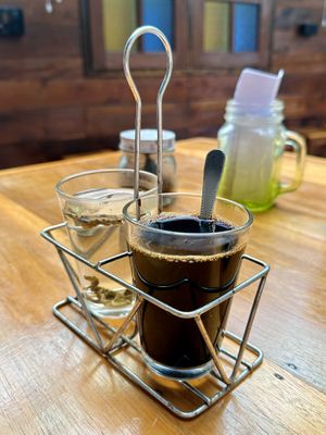Thai style coffee (50 THB)  at Earth Tone in Pai
