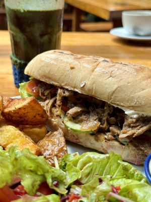 Pulled mushroom sandwich (200 THB)  at Earth Tone in Pai
