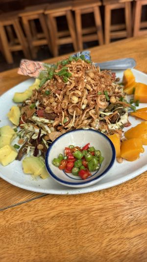 Tea leaf salad  at Earth Tone in Pai