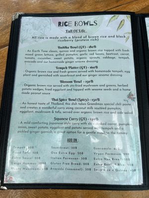 Menu  at Earth Tone in Pai