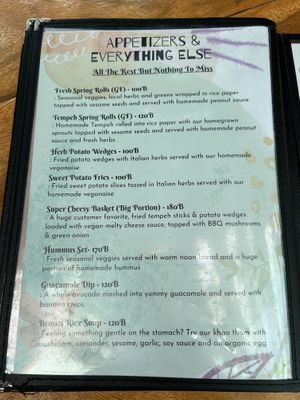 Menu  at Earth Tone in Pai