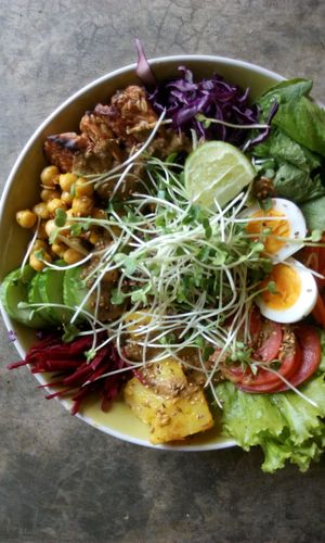 vegan  buddha  bowl. at Earth Tone in Pai
