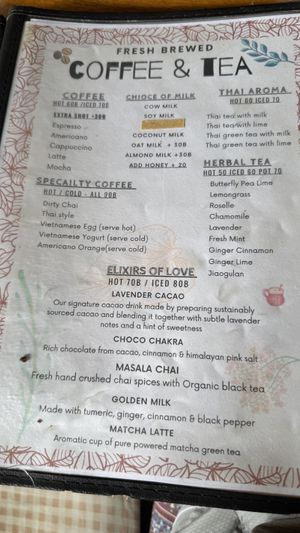 Menu  at Earth Tone in Pai