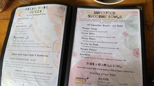 Menu  at Earth Tone in Pai