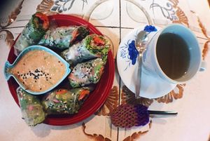 Spring rolls at Earth Tone in Pai