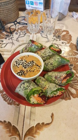 Fresh spring rolls at Earth Tone in Pai