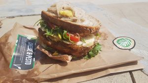 Cheese and pesto sandwich at PLANT SHACK - Santa Catalina in Mallorca