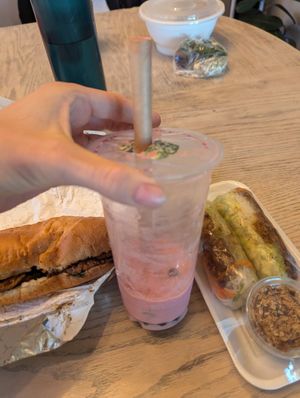 Vegan strawberry boba 3/5 at Banh mi Zon - BMZ  in Sherwood Park