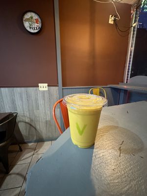 Vegan mango lassi  at Veggie Crust in Norwood