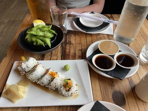 Edamame and vegetarian roll  at Yama-No-kami Pub Japonais in Mont-tremblant