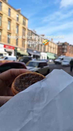 Coffee pastel de nata at Pastéis Lisboa in Glasgow