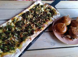 Pizza and starter at Flight Club  in Cardiff