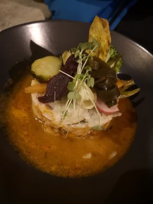 Very good main dish with many flavors! at The Food Temple in Lisbon