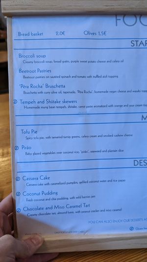 Menu, April 2022 at The Food Temple in Lisbon