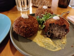 Mushroom meatball (without meat) at The Food Temple in Lisbon