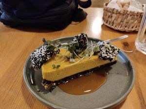 Vegan cheesecake at The Food Temple in Lisbon