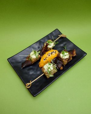 Shiitake and tempeh skewer at The Food Temple in Lisbon